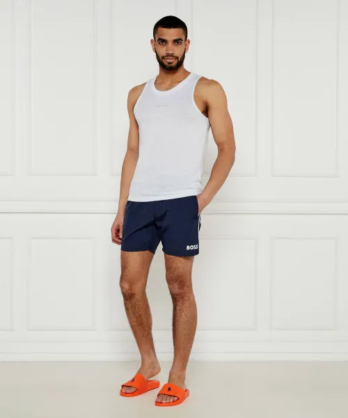 Φανελάκι | Regular Fit |με την προσθήκη λινού Calvin Klein Swimwear άσπρο