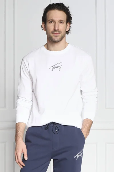 Longsleeve SIGNATURE | Relaxed fit Tommy Jeans άσπρο