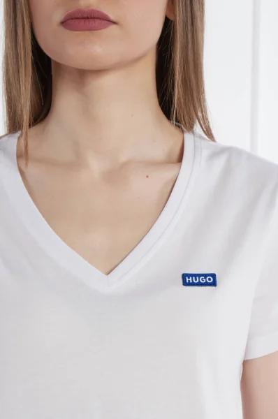 T-shirt Classic V B | Regular Fit Hugo Blue άσπρο