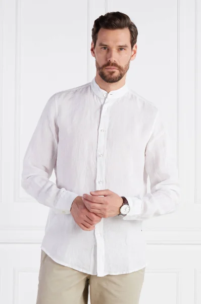 Λινό πουκάμισο Race | Regular Fit BOSS ORANGE άσπρο