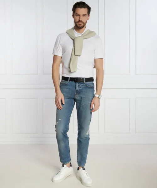 Πόλο Passenger | Slim Fit BOSS ORANGE άσπρο
