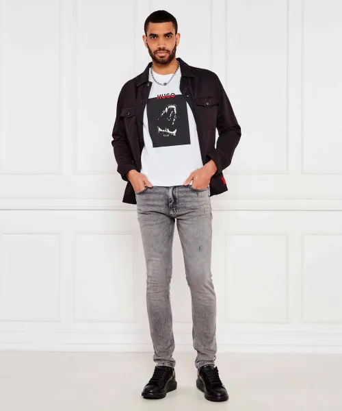 T-shirt Dobero | Regular Fit HUGO άσπρο