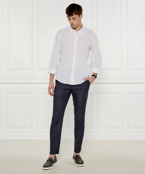 Λινό πουκάμισο C-LIAM-S-BD-C1-243 | Regular Fit BOSS BLACK άσπρο