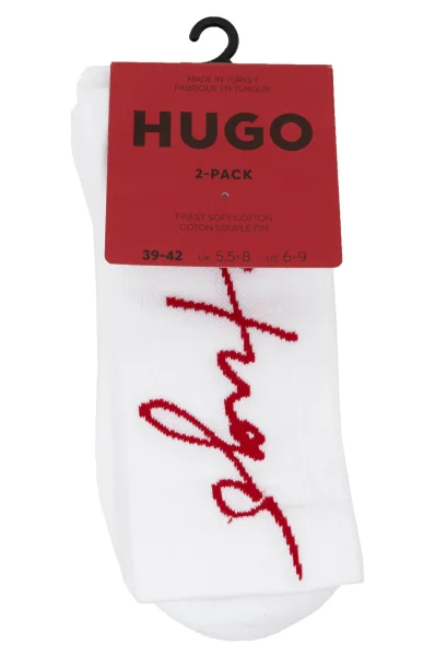 Κάλτσες 2 pack 2P QS HANDWRITTEN Hugo Bodywear άσπρο