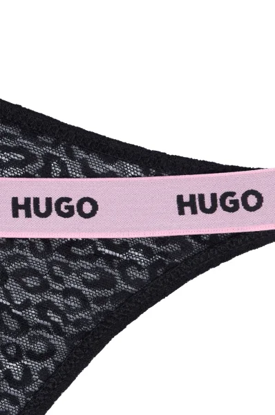 Δαντέλα string Hugo Bodywear μαύρο