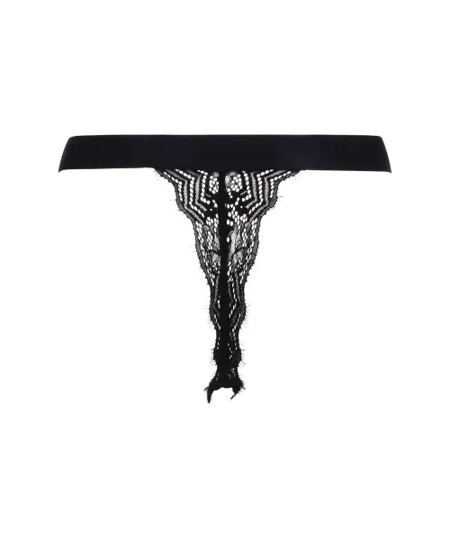 Δαντέλα string Hugo Bodywear μαύρο