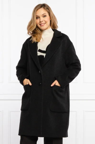 Μάλλινος παλτό TWINSET μαύρο