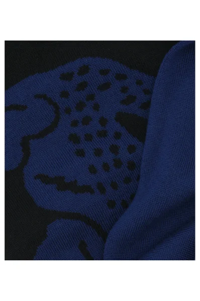 Μαλλί διπλής όψης κασκόλ Lacoste ναυτικό μπλε