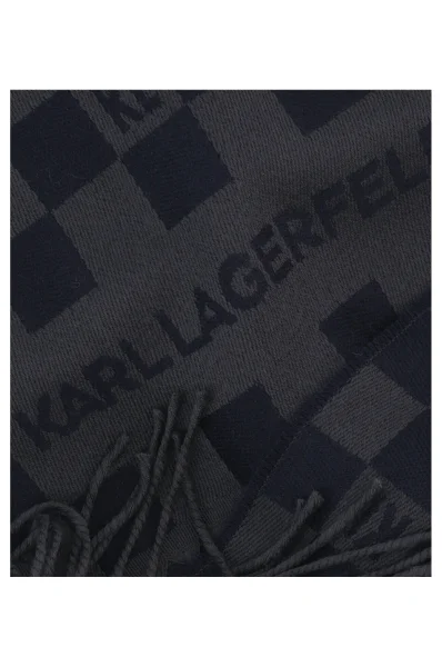 μάλλινος κασκόλ Karl Lagerfeld ναυτικό μπλε