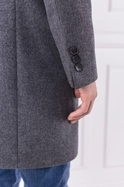 μάλλινος παλτό nye2 | με την προσθήκη κασμίρι BOSS BLACK γραφίτη