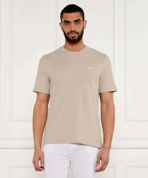 T-shirt Waffle BOSS BLACK | μπεζ Regular Fit 50535891