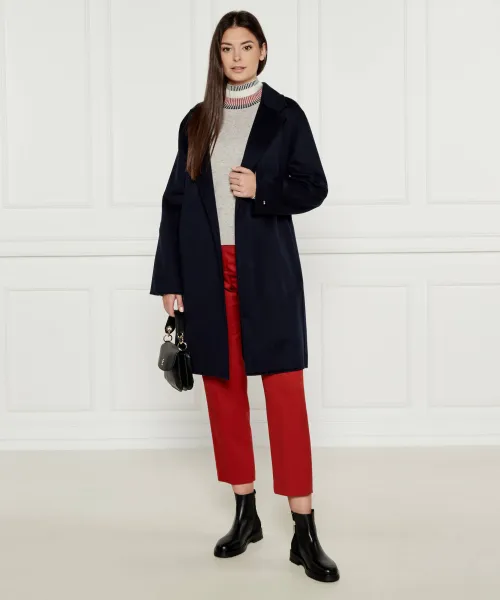 Μάλλινος παλτό Tommy Hilfiger ναυτικό μπλε