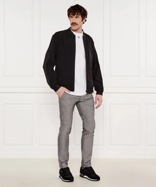 Παντελόνια chino | Slim Fit |με την προσθήκη λινού BOSS ORANGE γκρί