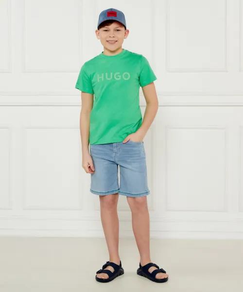 Τζιν σορτς | Regular Fit HUGO KIDS χρώμα του ουρανού
