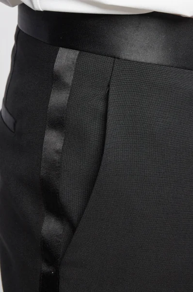 Μάλλινος παντελόνι H-Genius | Slim Fit BOSS BLACK μαύρο
