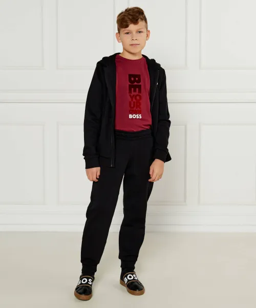 T-shirt | Regular Fit BOSS Kidswear μπορντό