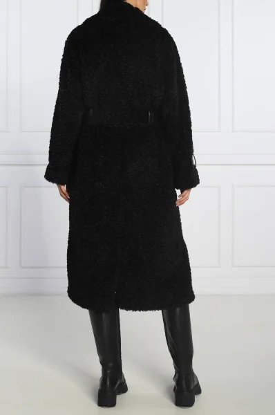 Παλτό από πρόβατο Mivena-1 | Regular Fit HUGO μαύρο