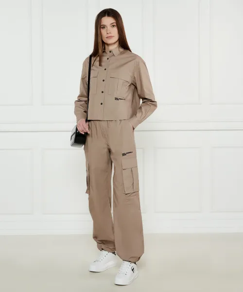 Παντελόνι cargo | flare fit Karl Lagerfeld Jeans καφέ