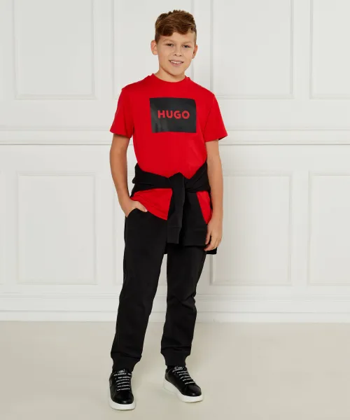 T-shirt | Regular Fit HUGO KIDS κόκκινο