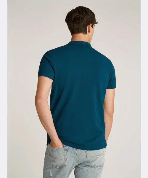 Πόλο | Slim Fit Tommy Jeans χρώμα θαλλάσης