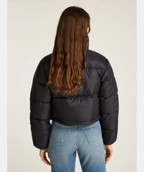 Πουπουλένιο μπουφάν | Cropped Fit Calvin Klein Jeans μαύρο