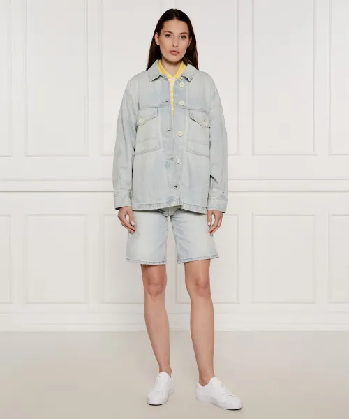 Μπουφάν jeans | Oversize fit Tommy Hilfiger χρώμα του ουρανού