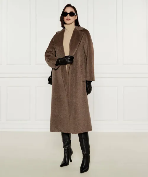Μάλλινος παλτό Weekend MaxMara καφέ