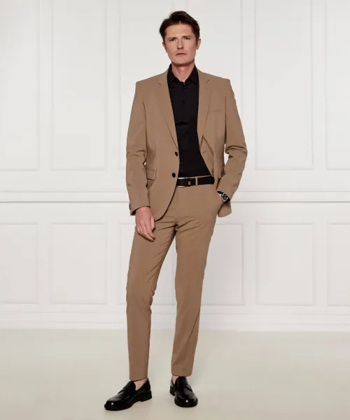 Παντελόνι Hesten232X | Extra slim fit HUGO καφέ