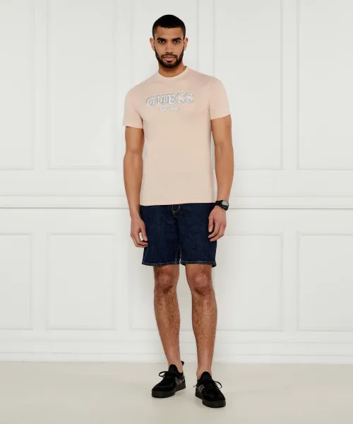 T-shirt | Slim Fit GUESS χρώμα ροδάκινου