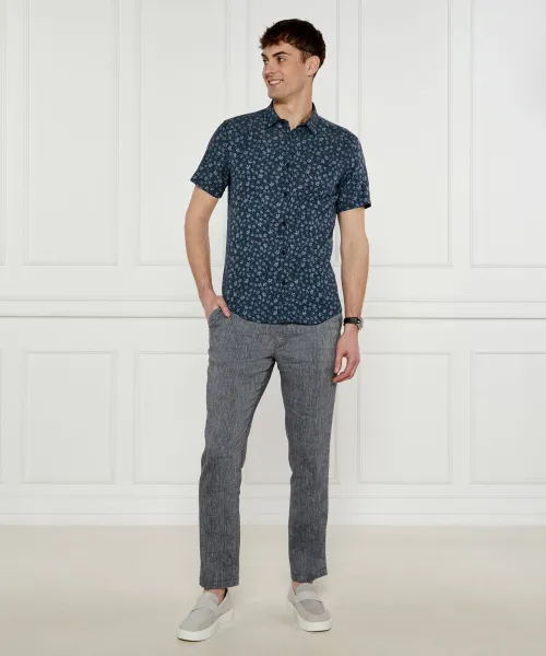 Λινό πουκάμισο C-ROAN-ken-SH-C1-251 | Slim Fit | stretch BOSS BLACK ναυτικό μπλε