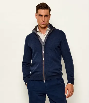 Μάλλινο πουλόβερ Gran Sasso | ναυτικό μπλε Slim Fit 57142 14223