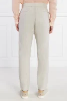 Λινό παντελόνι Sanderson-L | Tapered fit BOSS ORANGE μπεζ