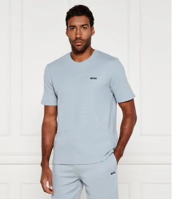 T-shirt Waffle BOSS BLACK | χρώμα του ουρανού Regular Fit 50535891