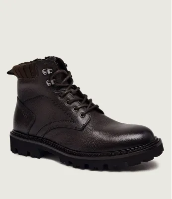 Δερμάτινα μπότες πεζοπορίας Julyo_Halb_grwl BOSS BLACK | καφέ 50573415