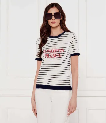 T-shirt Elisabetta Franchi | ναυτικό μπλε Slim Fit MK80T52E2