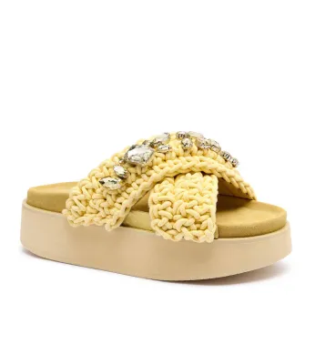 Παντόφλες WOVEN STONES PLATFORM | με την προσθήκη δέρματος