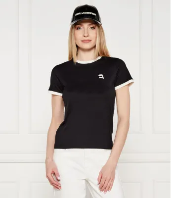 T-shirt ikon patch Karl Lagerfeld | μαύρο Slim Fit A3W17078
