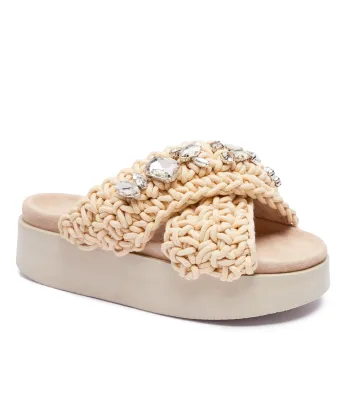 Παντόφλες WOVEN STONES PLATFORM | με την προσθήκη δέρματος