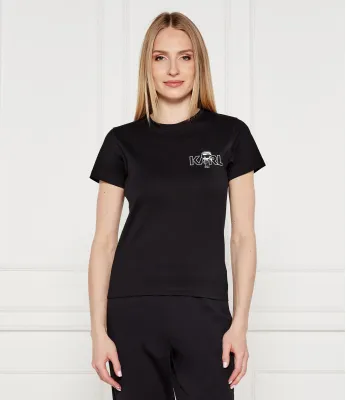 T-shirt ikon seasonal Karl Lagerfeld | μαύρο Slim Fit A3W17085