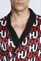 Μπουρνούζι Monogram Nightgown | Relaxed fit Hugo Bodywear μαύρο