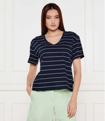 T-shirt | Loose fit |με την προσθήκη λινού